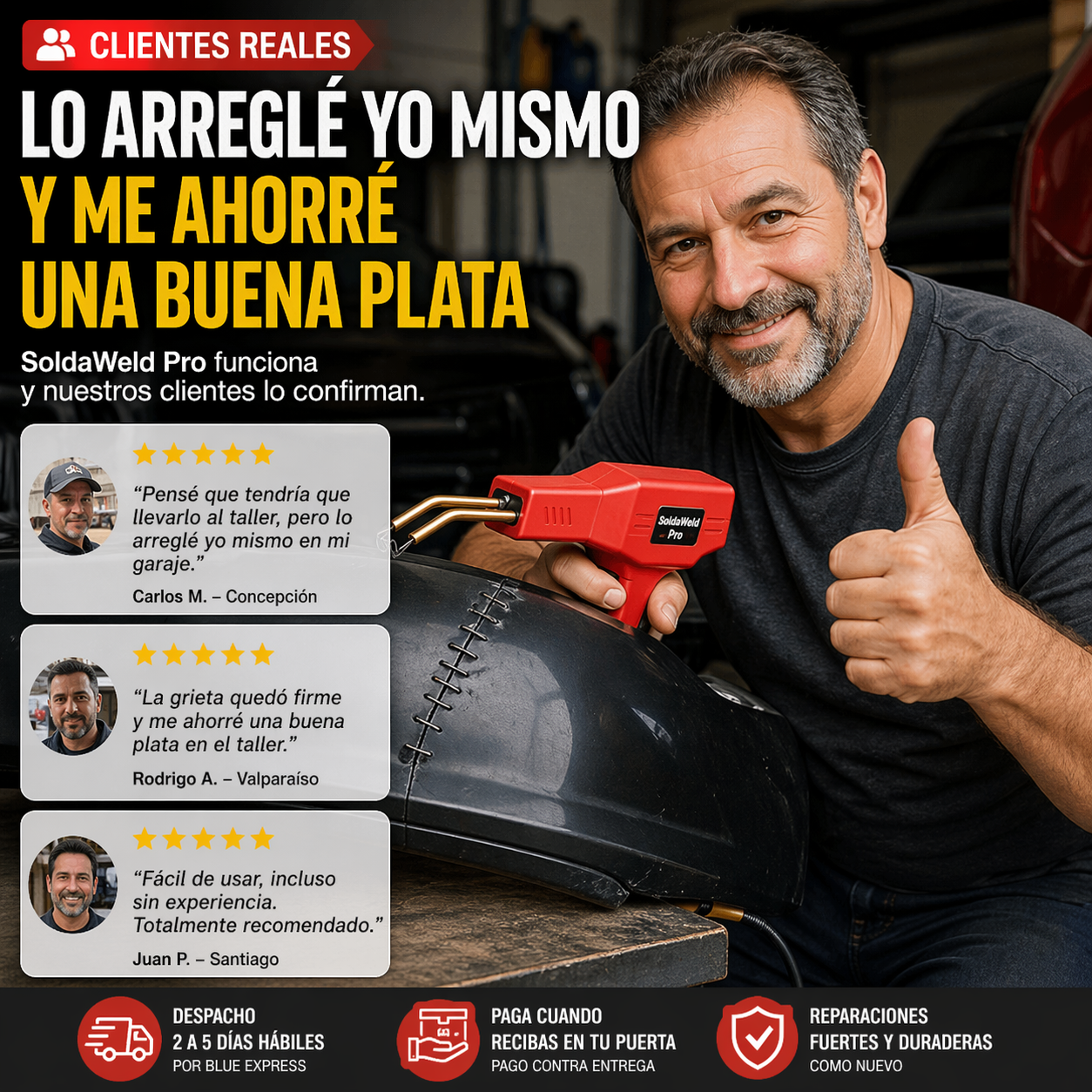SoldaWeld Pro — Repara plásticos rotos en minutos, sin taller