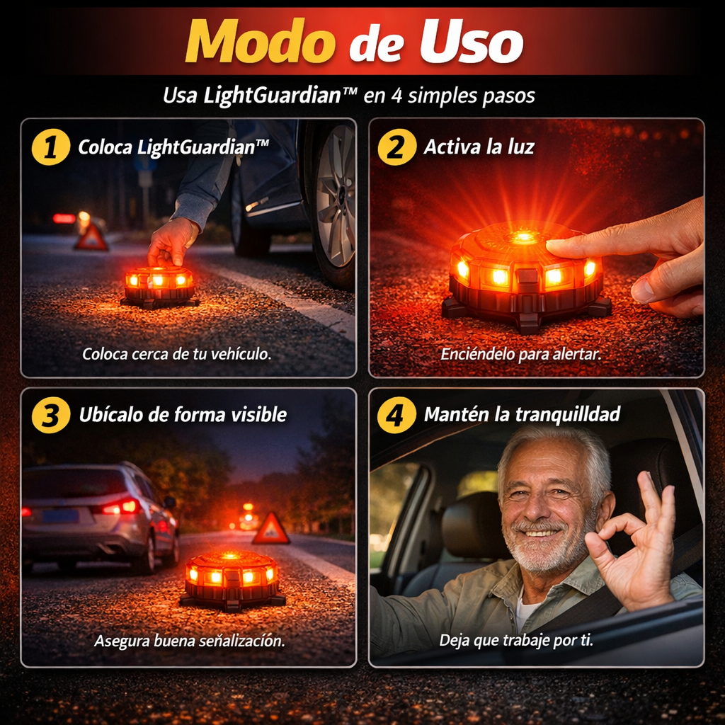 Luz de Advertencia LED 2x1 – Señalización de Emergencia – Más Visibilidad y Tranquilidad al Detenerte