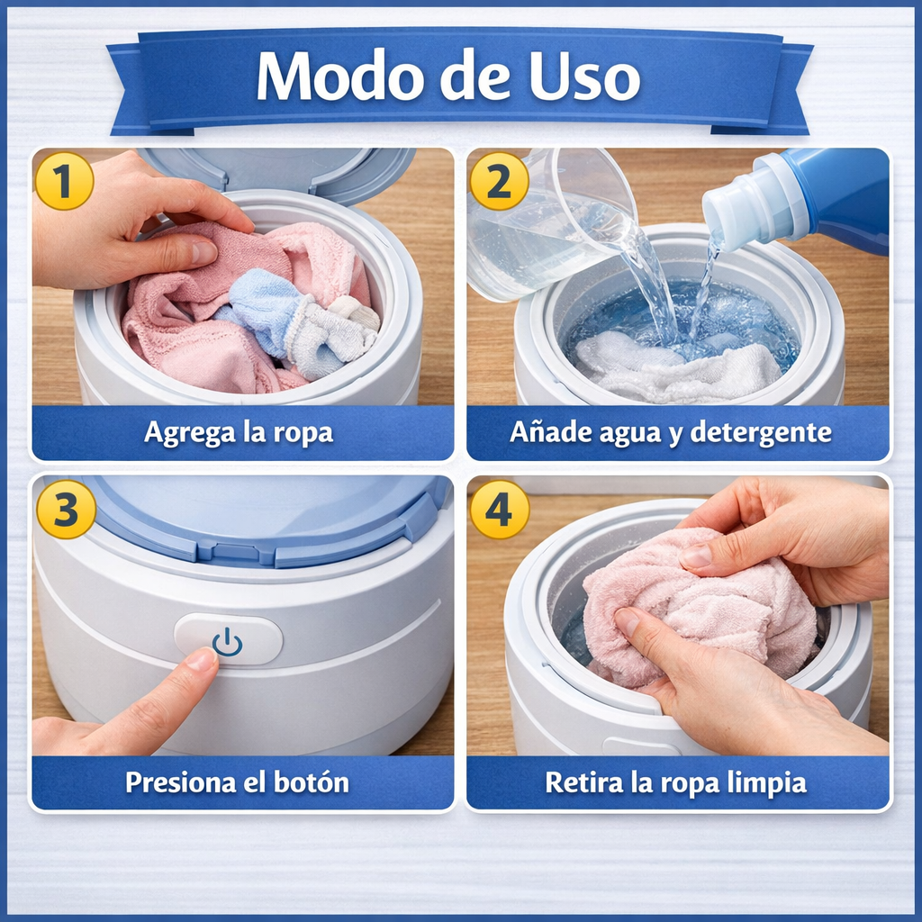 Lavadora Portátil – Lavado Automático – Ropa Interior limpia y fresca todos los días
