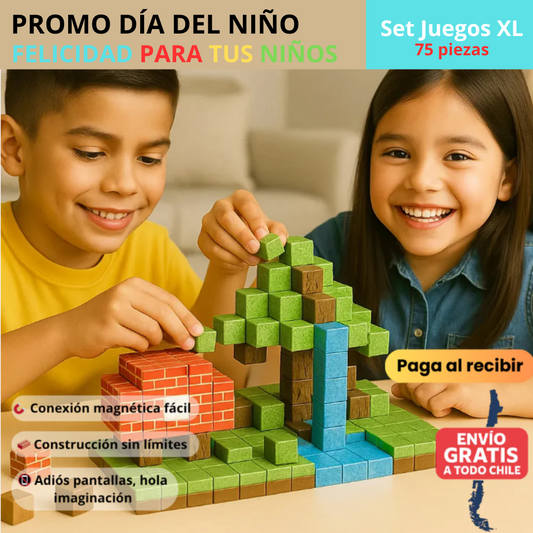 Bloques Magnéticos XL (75 pzs) Minecraft – Sorprende a tu niño esta Navidad