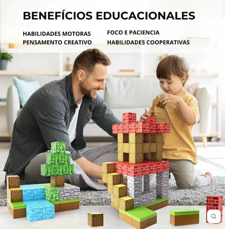 Bloques Magnéticos XL (75 pzs) Minecraft –  Sorprende a tu niño esta Navidad