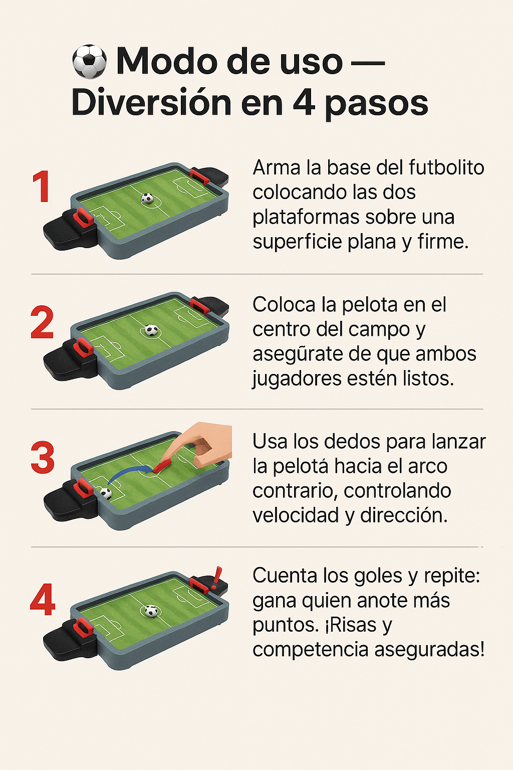 Juego de Mesa Fútbol – Diversión Interactiva – Une a tu familia en minutos sin pantallas