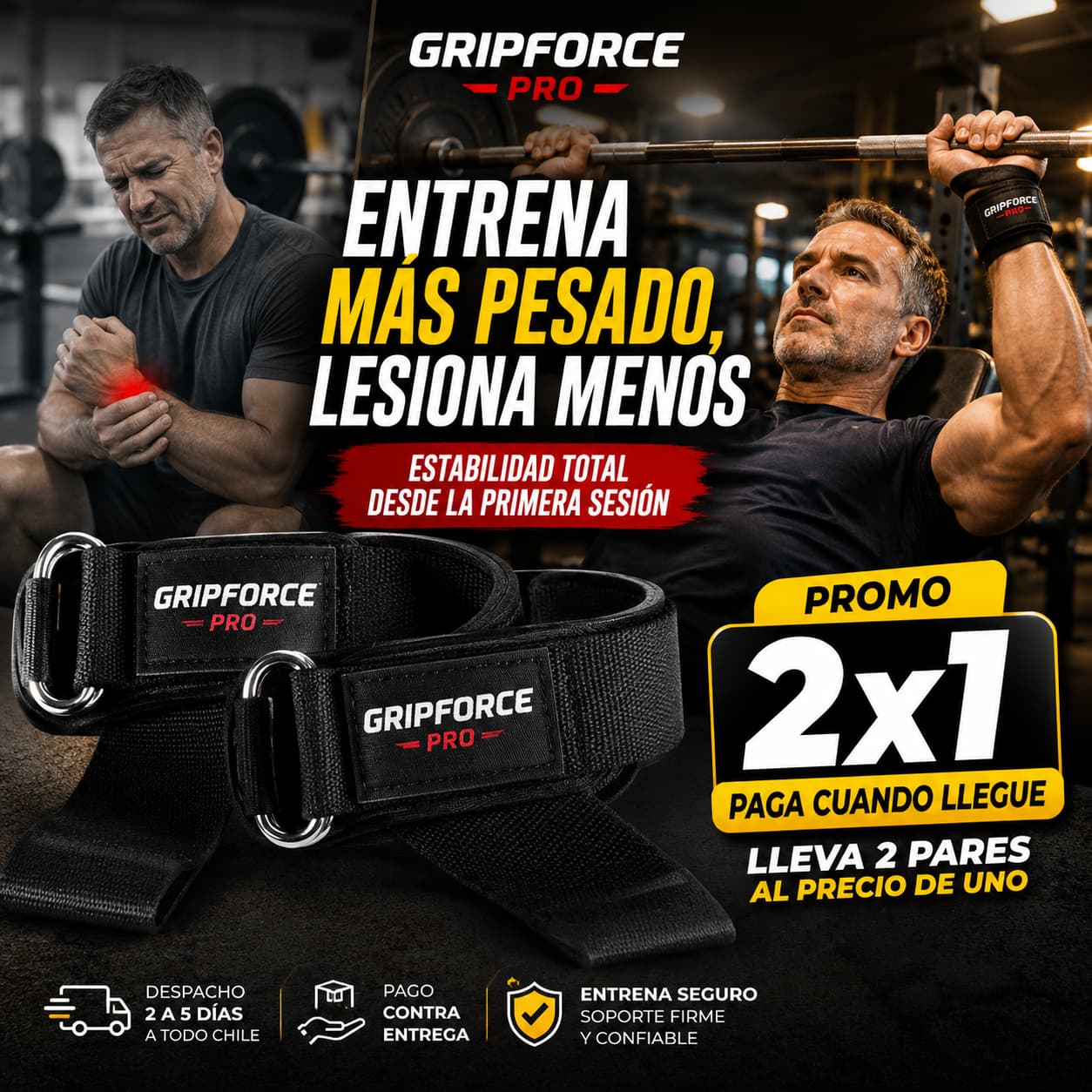 GripForce Pro 2x1 — Entrena Más, Lesiona Menos