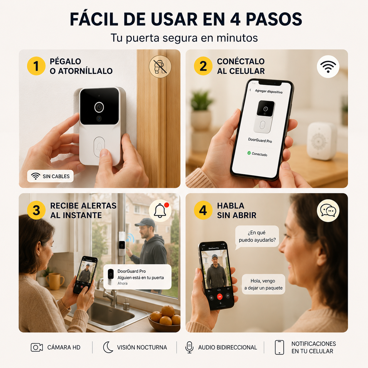 DoorGuard Pro - Ve Quién Llega a Tu Puerta Desde el Celular