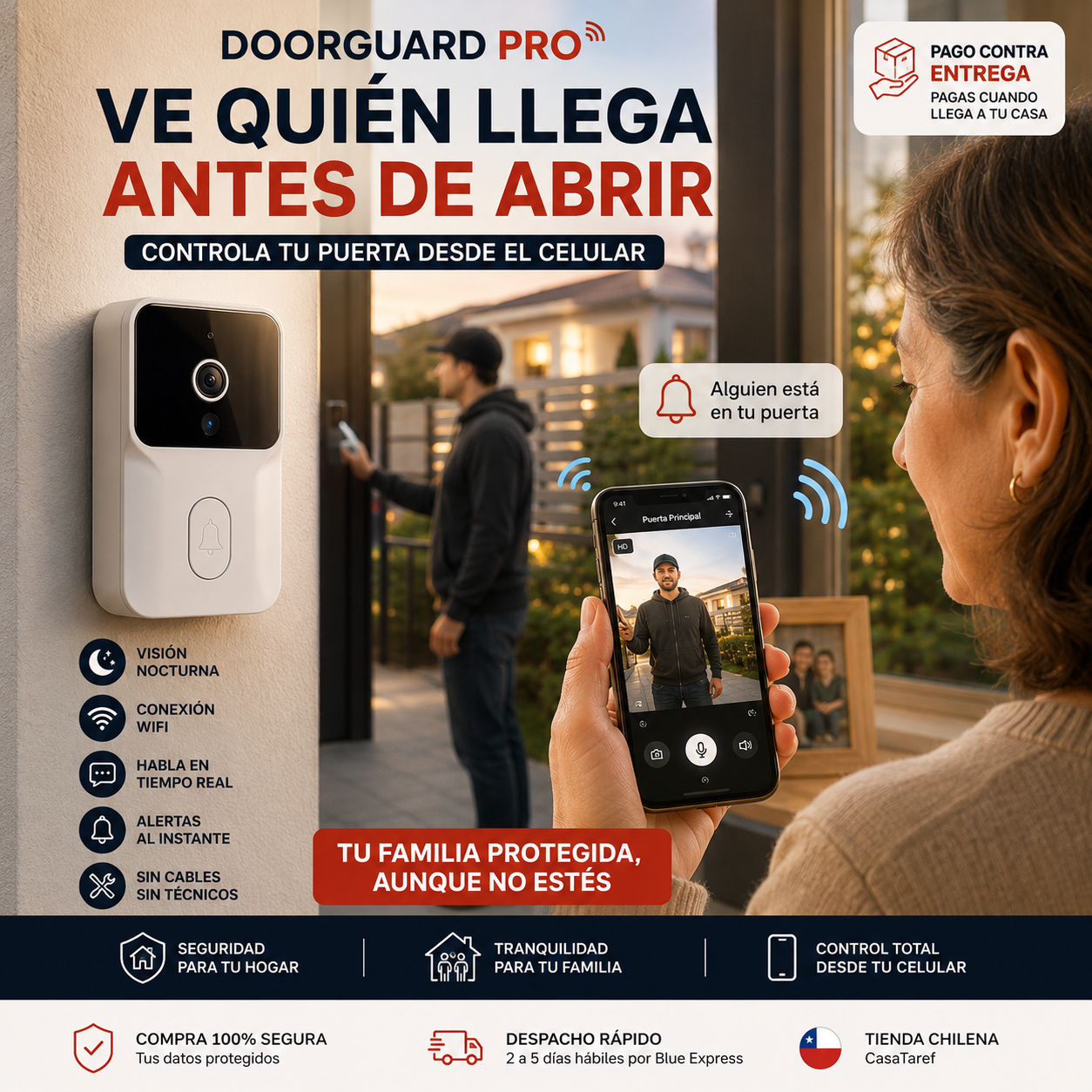 DoorGuard Pro - Ve Quién Llega a Tu Puerta Desde el Celular
