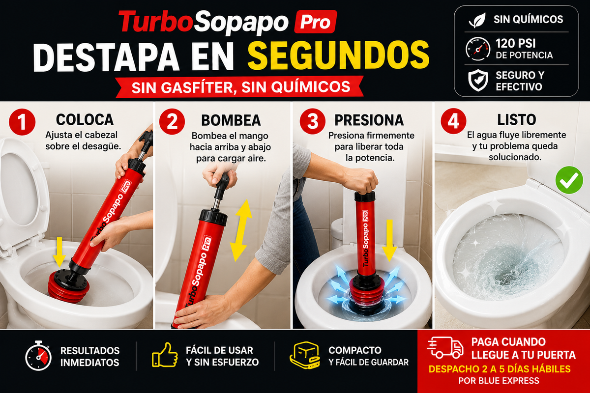 TurboSopapo Pro — Destapa Cualquier Cañería en Segundos