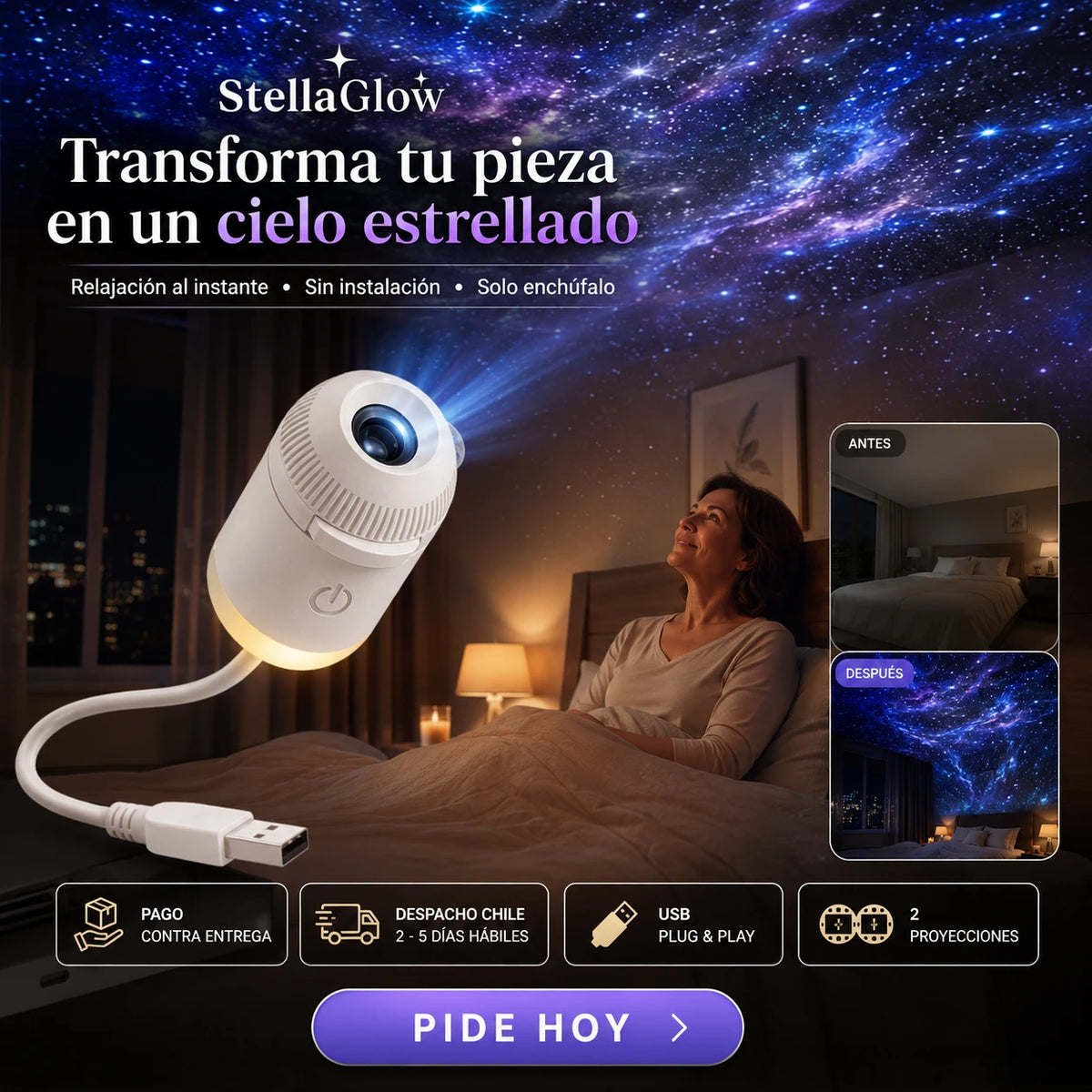 StellaGlow — Transforma cualquier pieza en un cielo estrellado