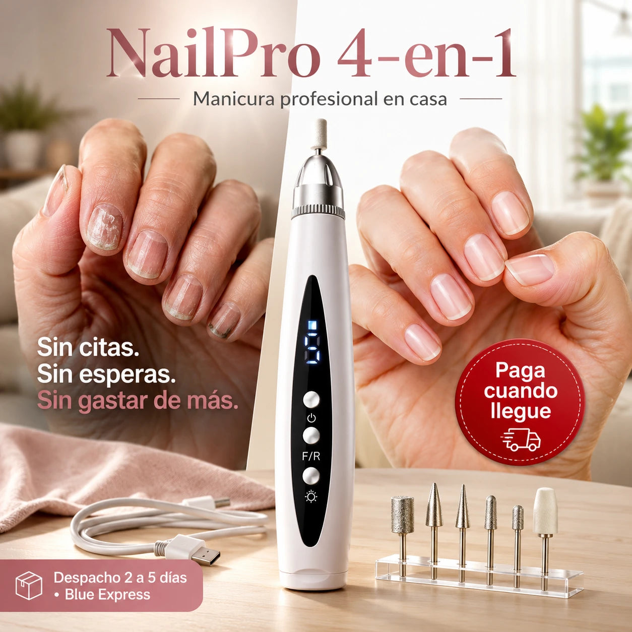 NailPro 4-en-1 — Manicura Profesional en Casa Sin Citas