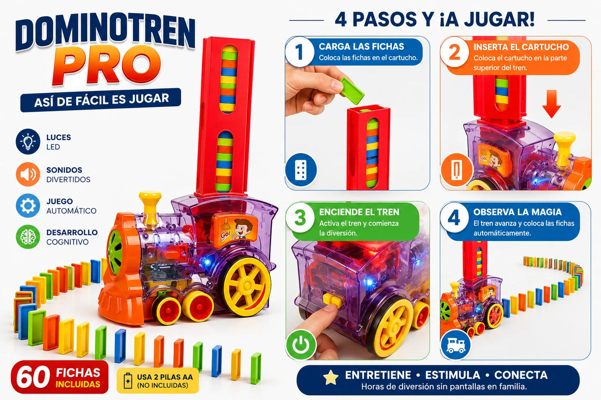 DominoTren Pro - El Juguete que Entretiene y Educa Solo