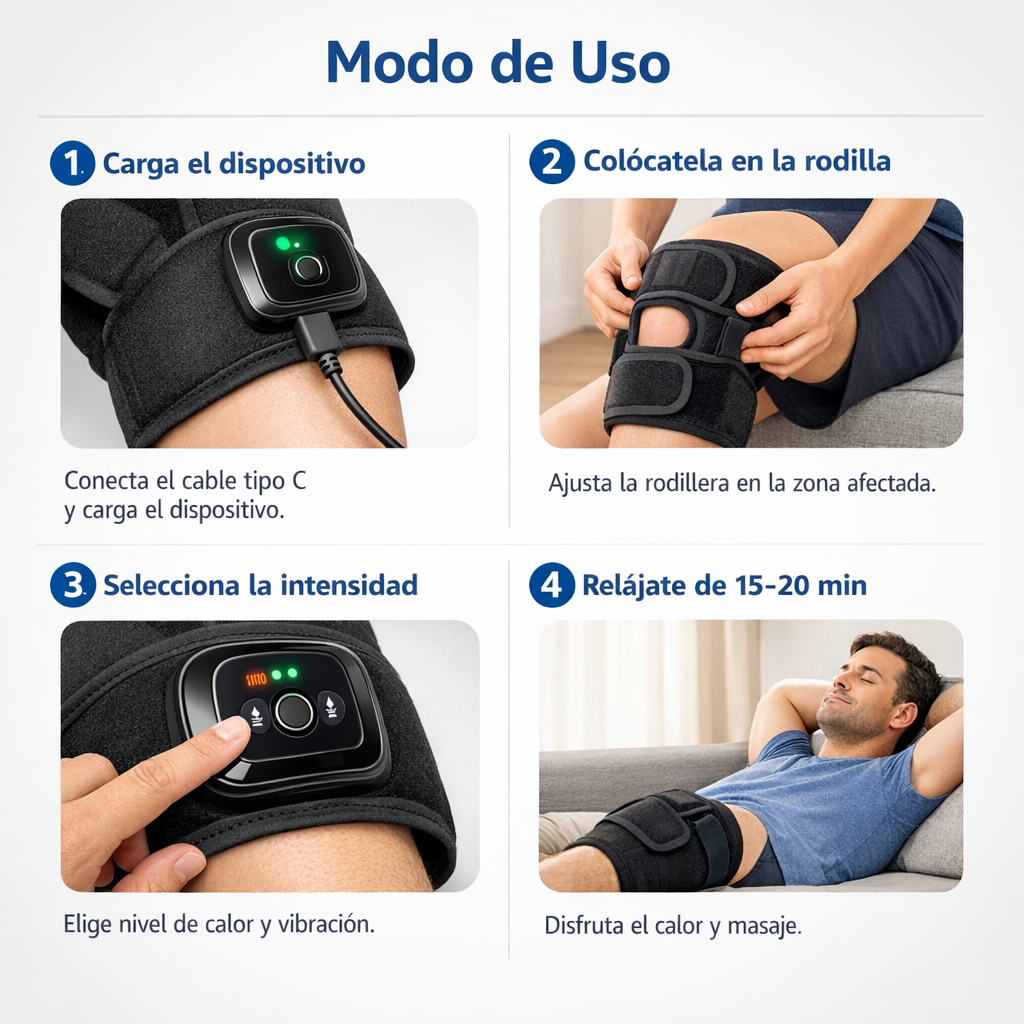Rodillera Térmica Massage Hot – Calor y masaje que alivian el dolor en rodillas en minutos