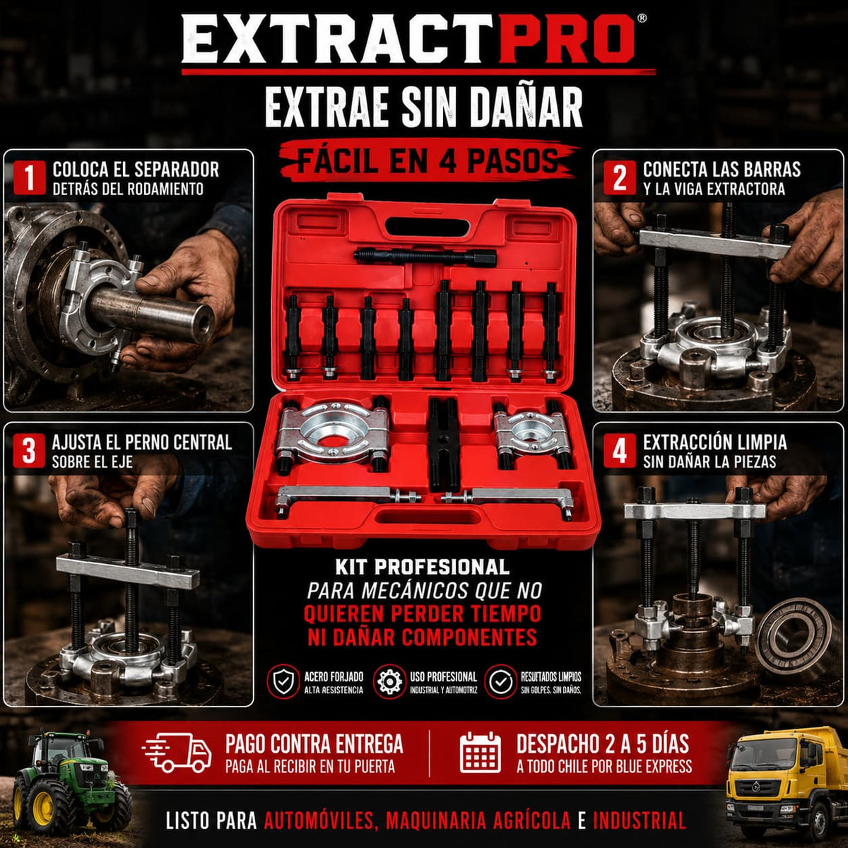 ExtractPro — Extrae Cualquier Rodamiento Sin Dañar el Motor