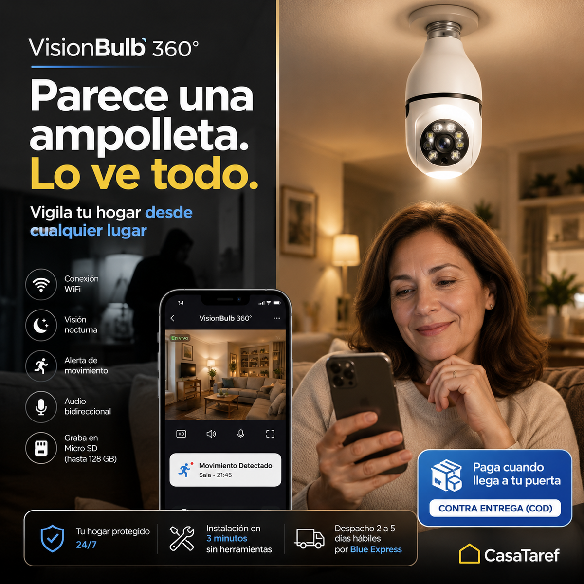 VisionBulb 360° - Vigila Tu Hogar Sin Que Nadie Lo Note