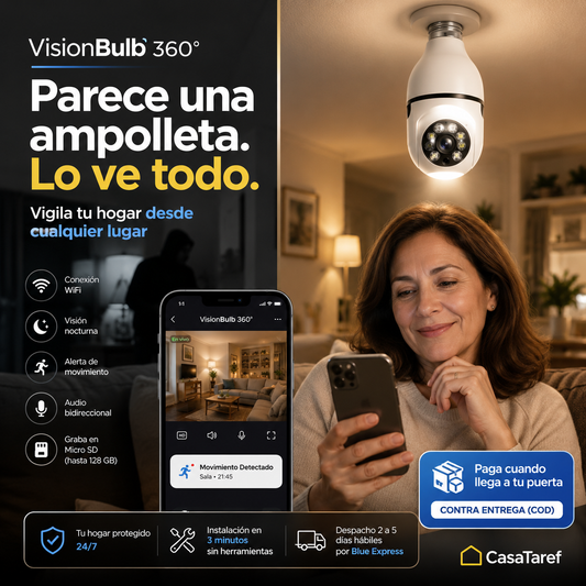 VisionBulb 360° - Vigila Tu Hogar Sin Que Nadie Lo Note