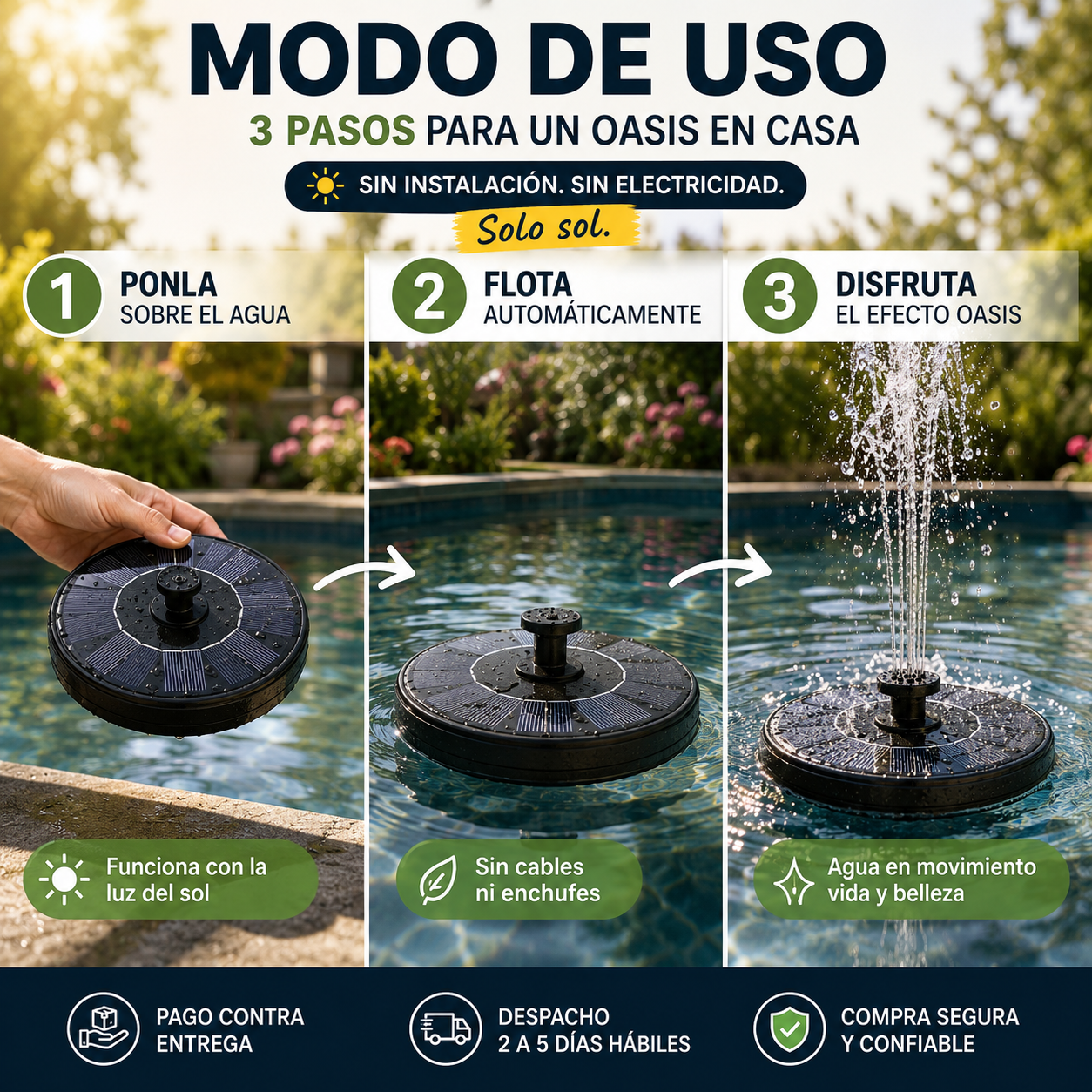 AquaSol Flow — Transforma tu piscina en un oasis sin cables ni electricidad