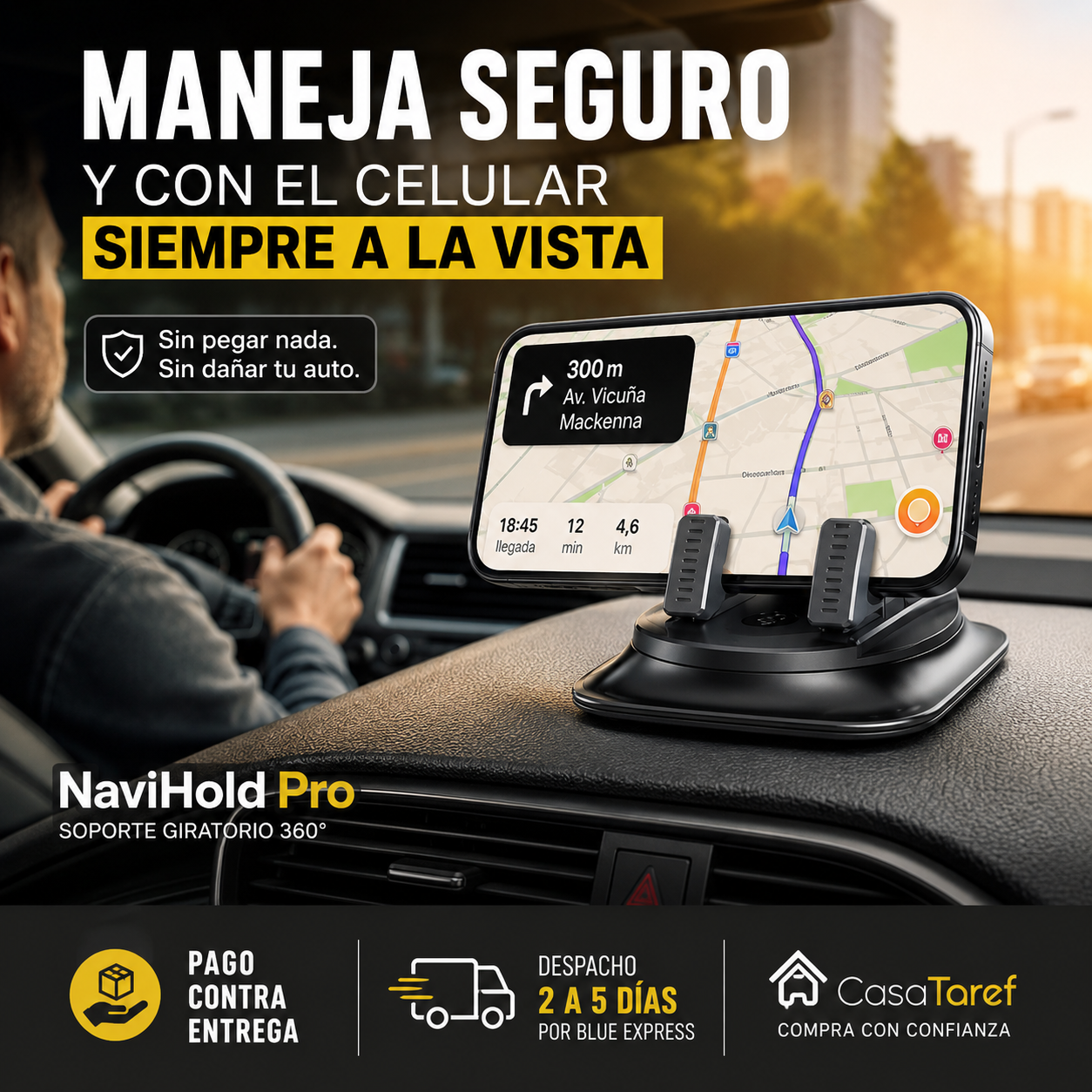 NaviHold Pro - Maneja Seguro y con el Celular Siempre a la Vista
