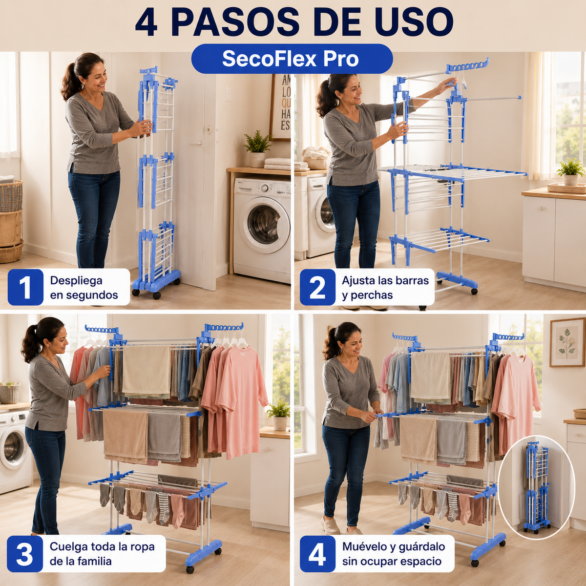 SecoFlex Pro - Seca Toda tu Ropa Sin Salir de Casa