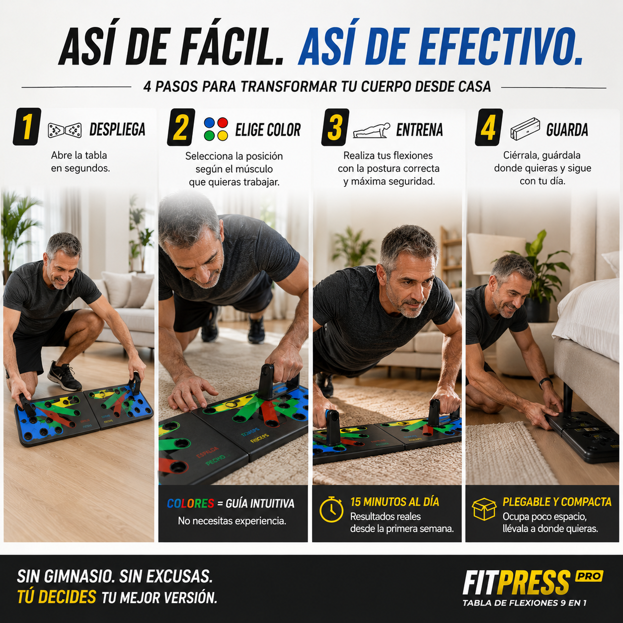 FitPress Pro — Tonifica tu cuerpo completo sin salir de casa