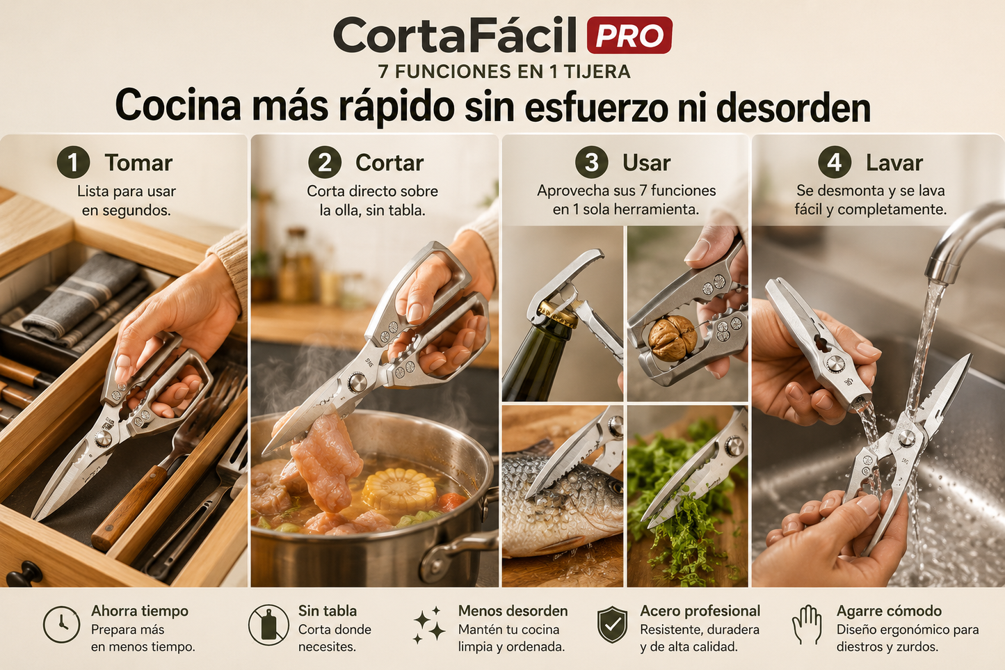 CortaFácil Pro — Cocina Más Rápido Sin Esfuerzo Ni Desorden