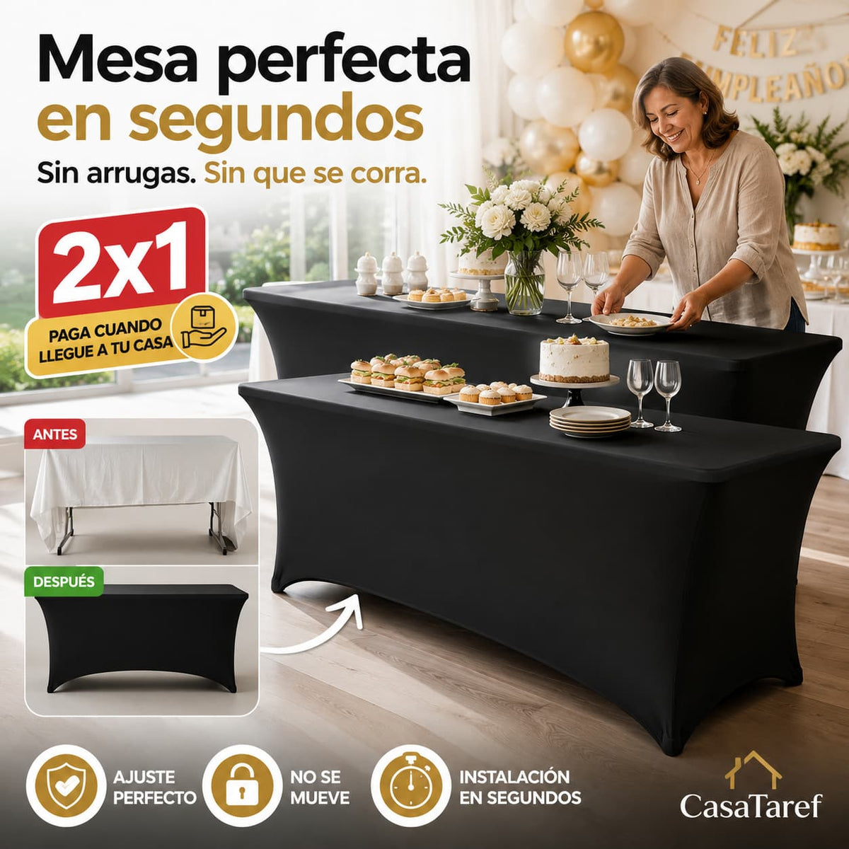 TableFlex Pro - Transforma Cualquier Mesa en Segundos, Sin Arrugas