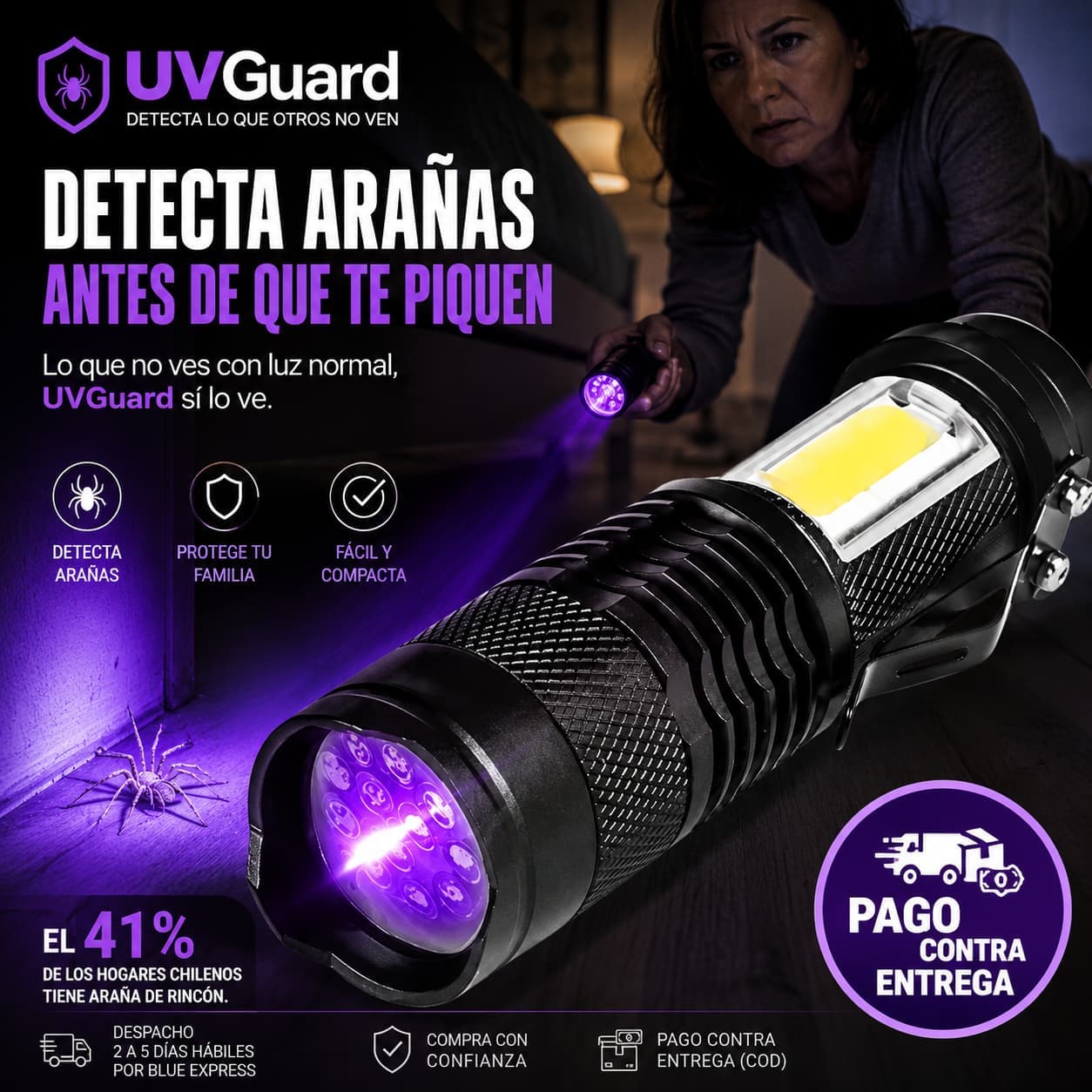 UVGuard — Detecta arañas de rincón antes de que te piquen