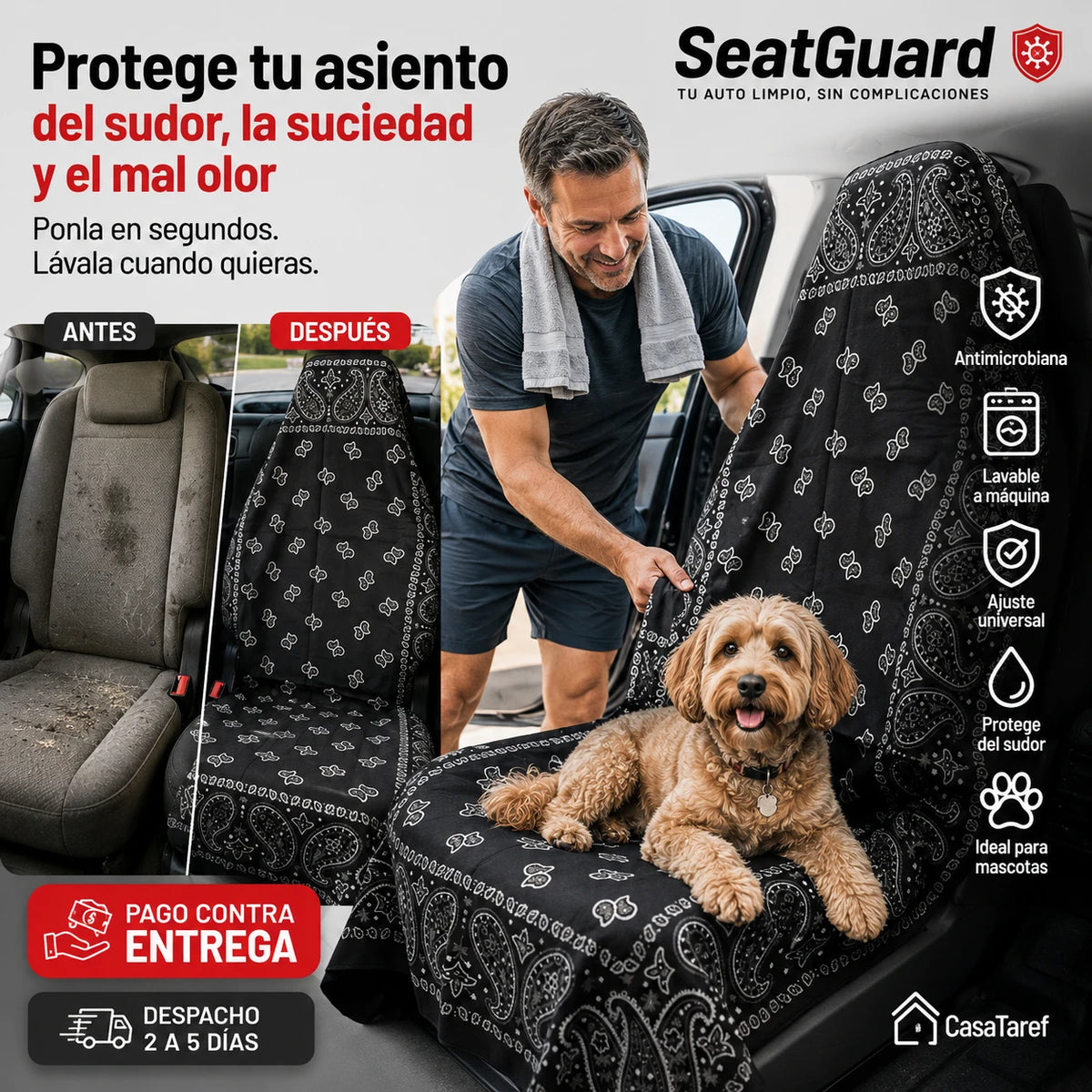 SeatGuard — Protege el asiento de tu auto del sudor, la suciedad y el desgaste