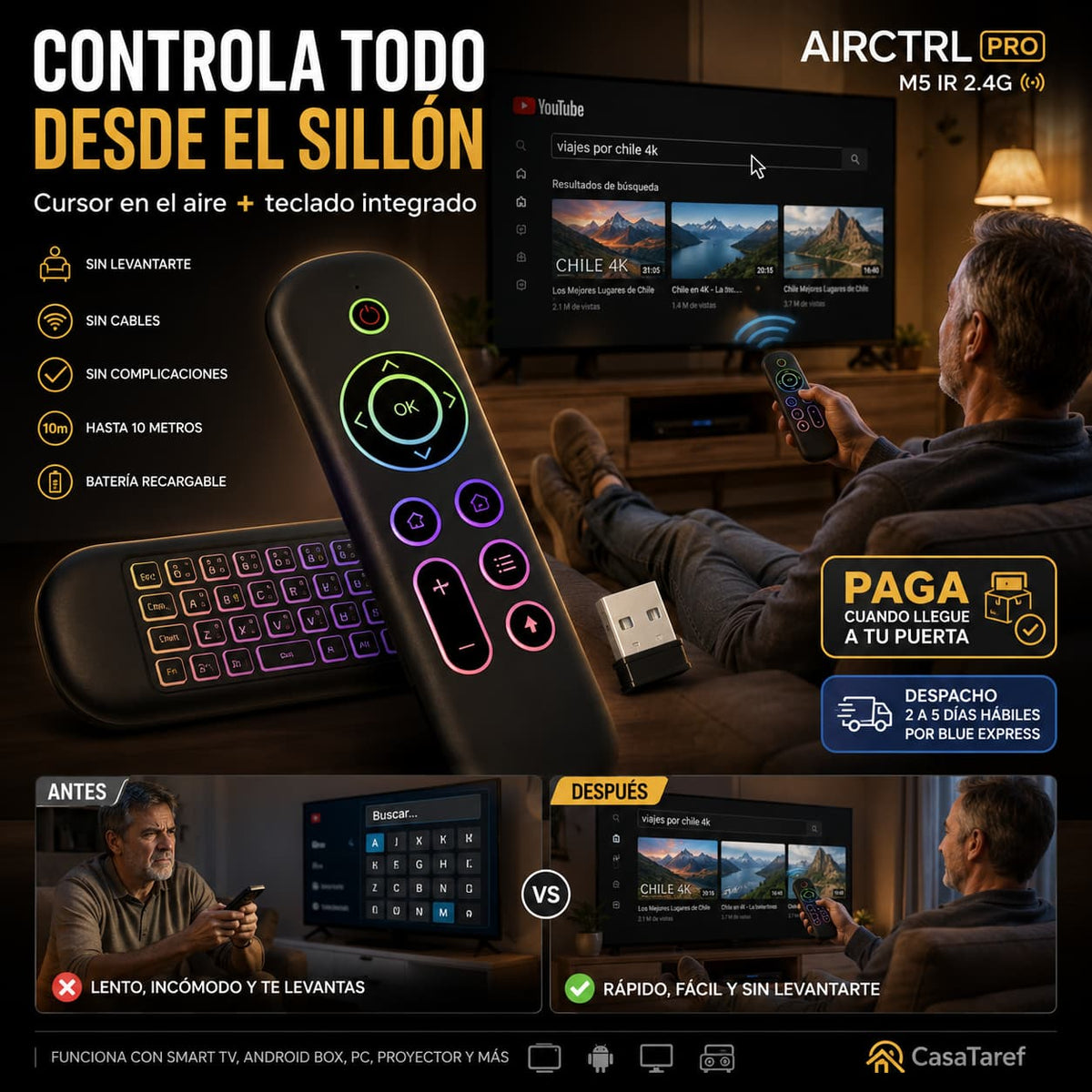 AirCtrl Pro - Controla Todo Tu Entretenimiento con un Solo Mando