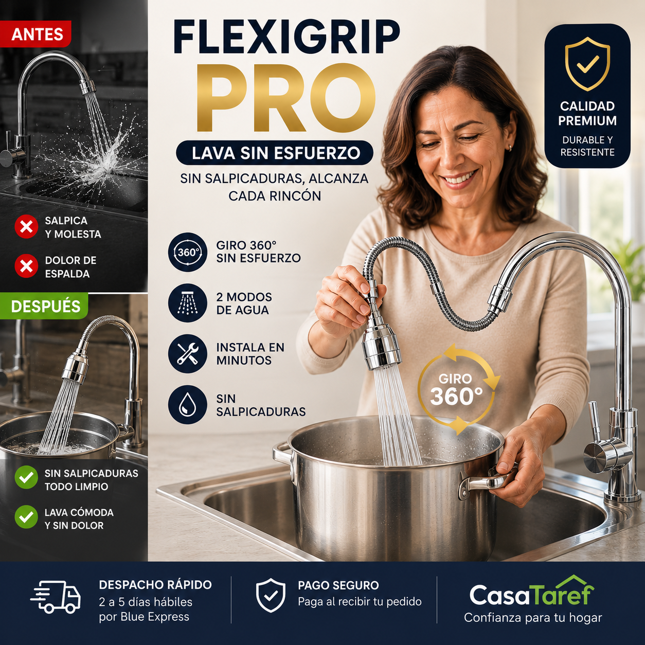 FlexiGrip Pro-Lava sin esfuerzo