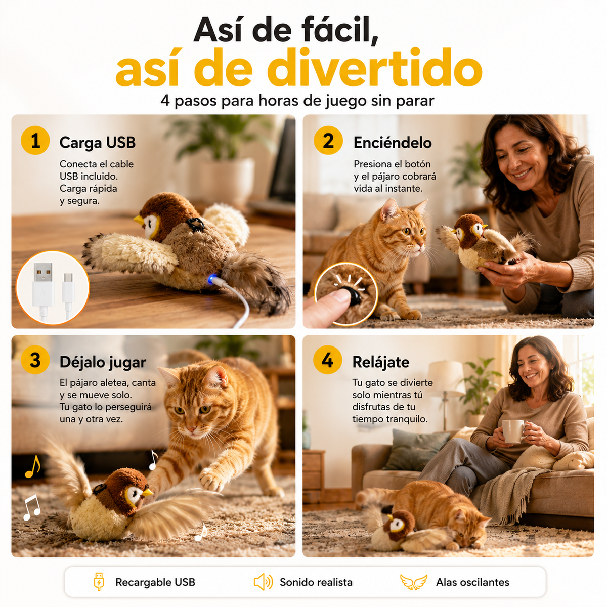 GarraPro — El Juguete que Mantiene a tu Gato Activo y Feliz Todo el Día