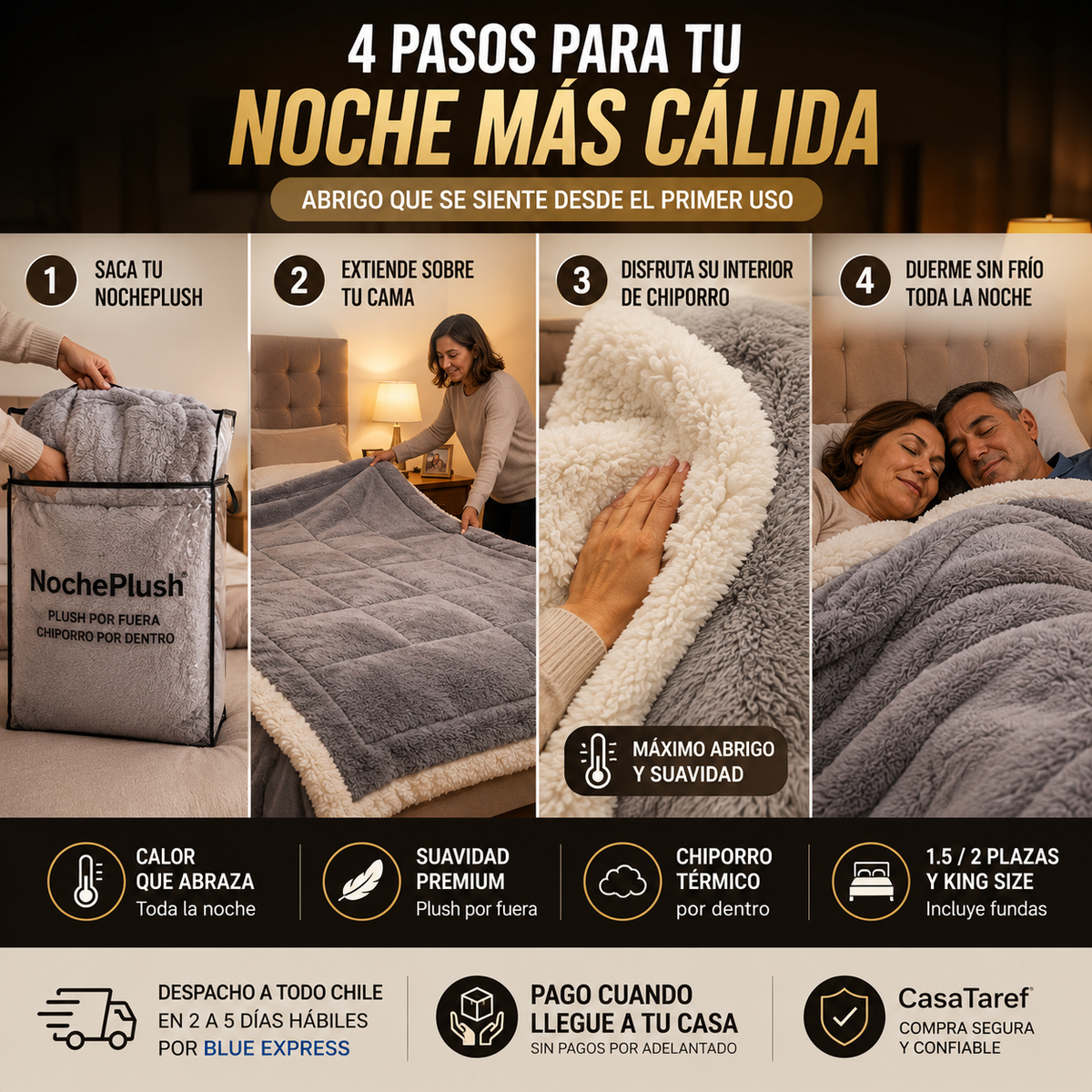 NochePlush — El cobertor que te envuelve en calor desde la primera noche