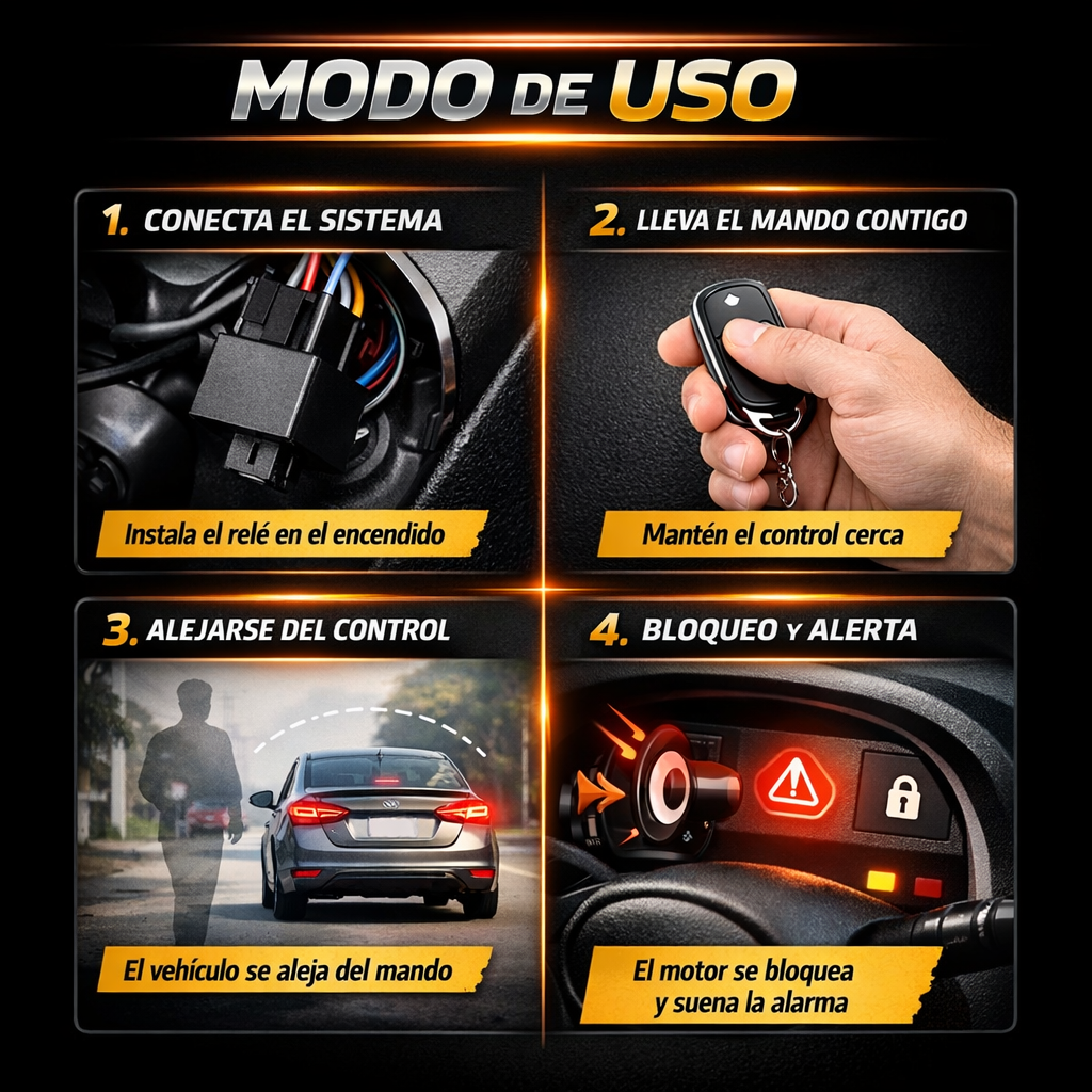 Inmovilizador Cortacorriente Inteligente - Bloqueo Automático - Detiene el Robo en Segundos