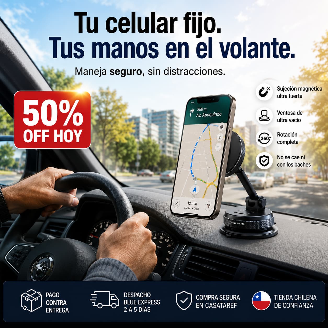MagDrive Pro - Maneja Seguro con Tu Celular Siempre a la Vista
