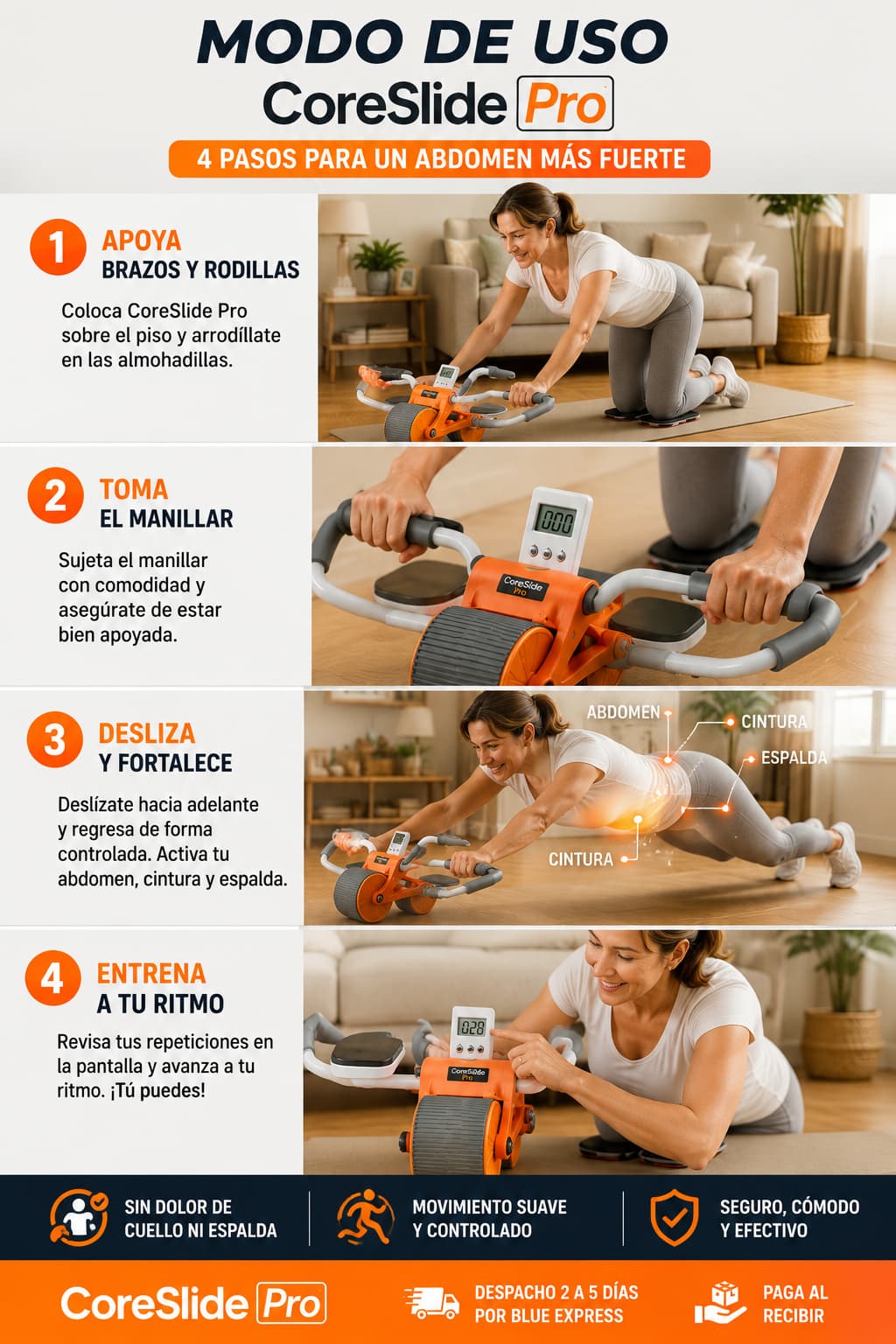 CoreSlide Pro — Tonifica tu abdomen desde casa sin ir al gimnasio