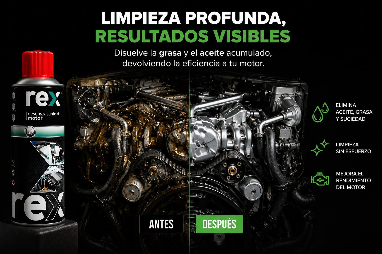 MotorClean Pro - Limpia tu Motor al Instante, Sin Manchar Nada