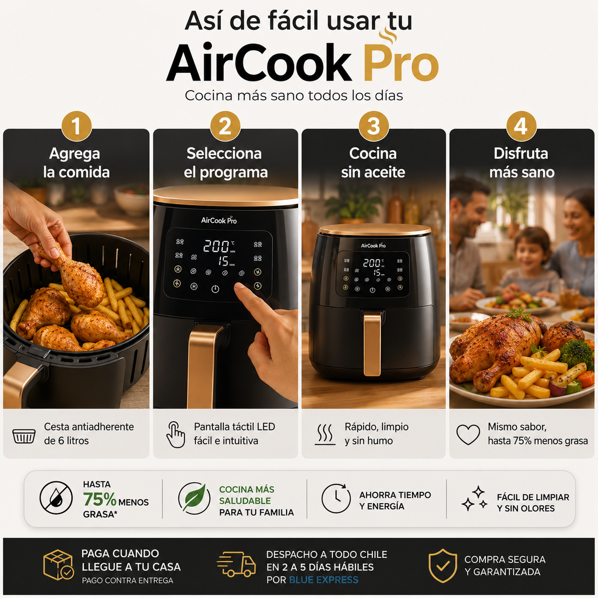 AirCook Pro — Cocina Más Sano Sin Sacrificar el Sabor