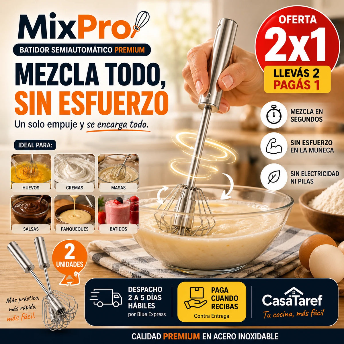 MixPro 2x1 — Mezcla todo en segundos sin cansarte