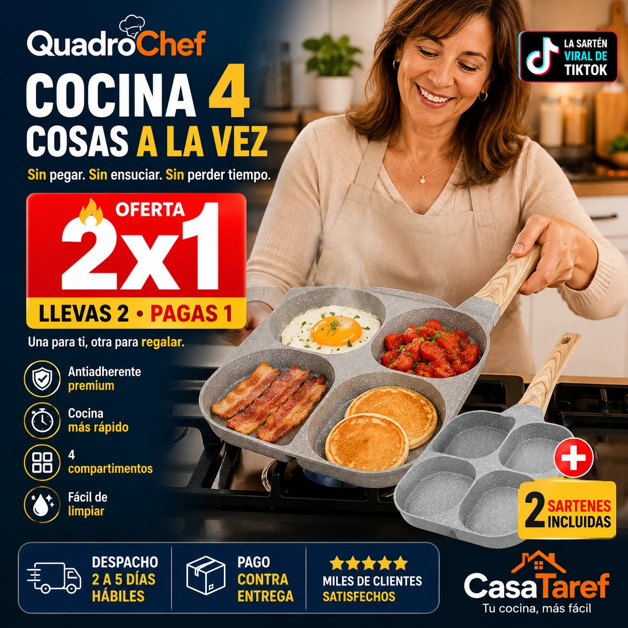 QuadroChef 2x1 – Cocina 4 cosas a la vez y paga al recibir