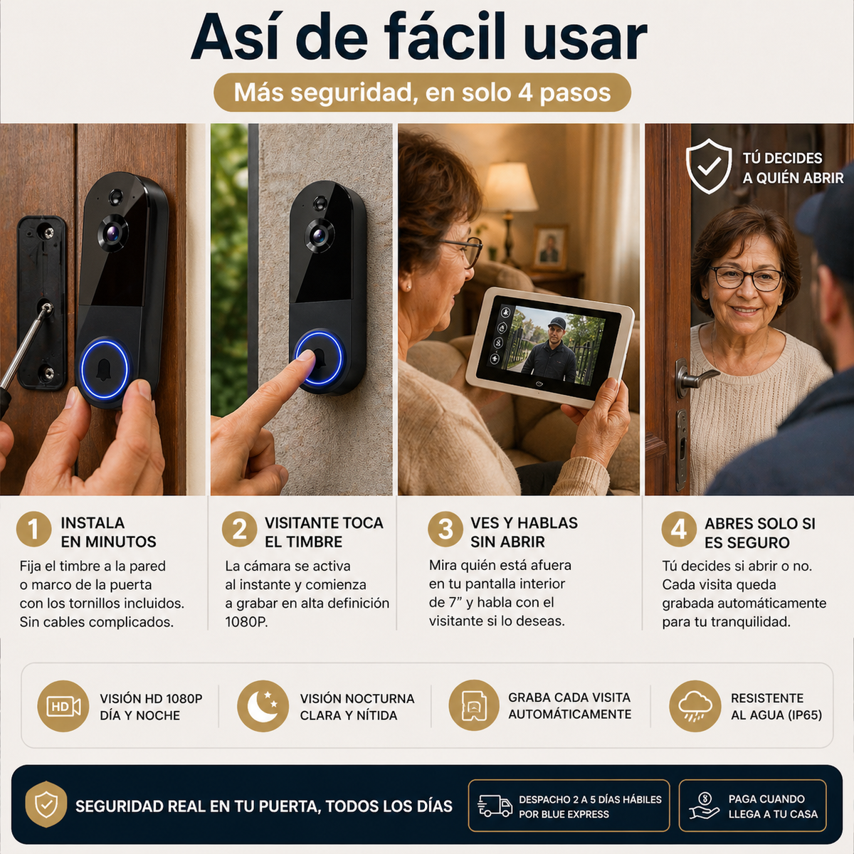 TimberVision DoorPro - Ve quién toca sin abrir la puerta