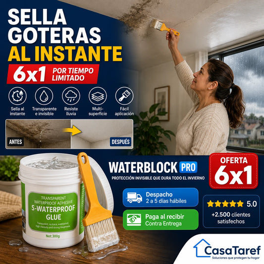 WaterBlock Pro™ - 6x1: Sella Goteras Antes del Temporal