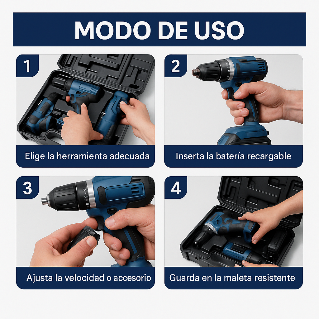 Set Brushless M-Casa – Potencia para Arreglos del Hogar – Soluciona Fallas y Evita Técnicos en Menos de 1 Día