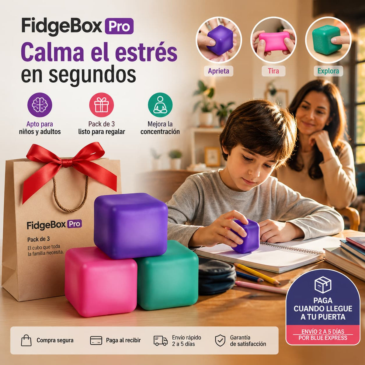 FidgeBox Pro - El pack de 3 que elimina el estrés al instante