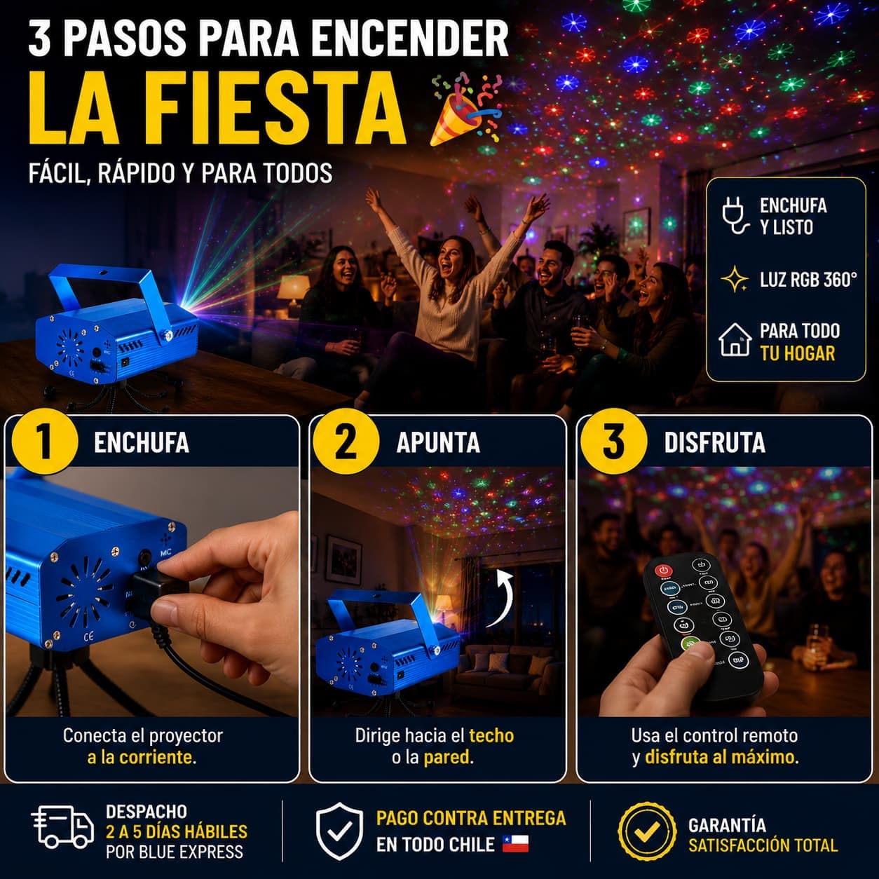 FiestaLux - Convierte tu casa en una fiesta en segundos