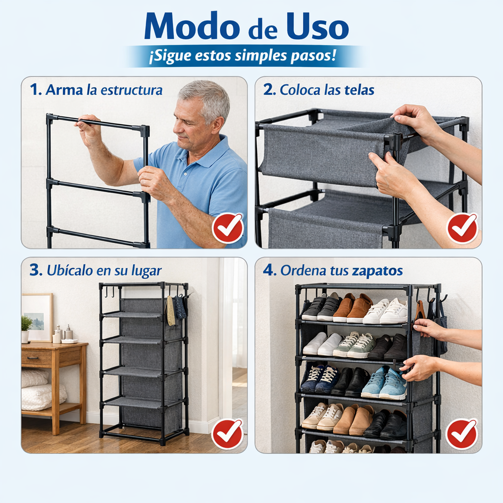 Zapatero Organizador Vertical – Ordena y Ahorra Espacio – Entrada Limpia en Minutos