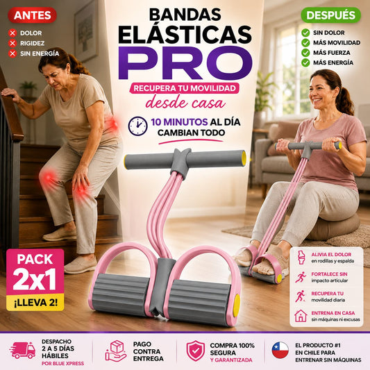 2x1 -Bandas Elásticas Pro – Entrena sin máquinas – Recupera fuerza y movilidad en solo 10 minutos al día