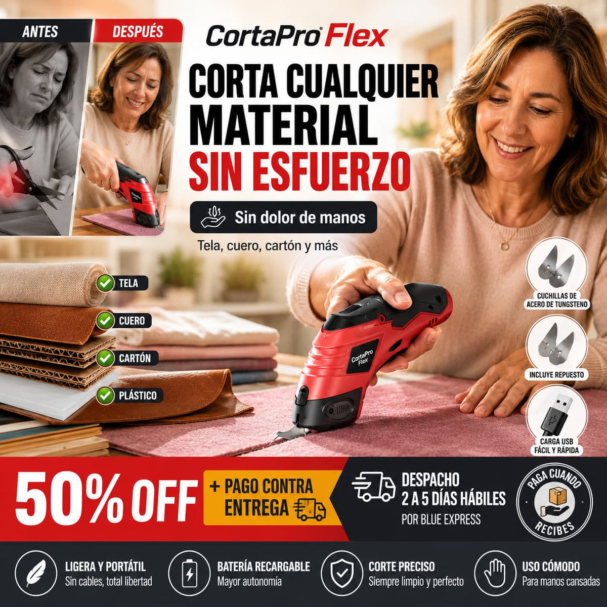 CortaPro Flex — Corta Cualquier Material Sin Dolor ni Esfuerzo