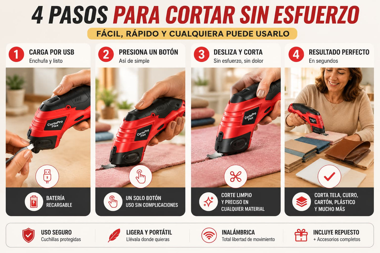 CortaPro Flex — Corta Cualquier Material Sin Dolor ni Esfuerzo