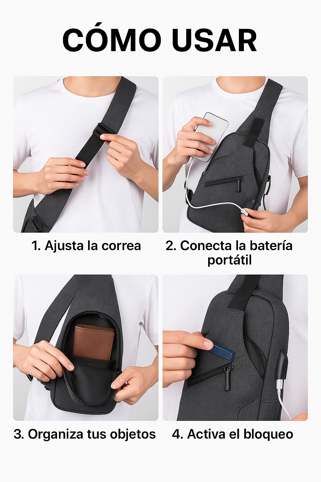 Bolso Antirrobo – Carga y Organización – Protege tus cosas y te mantiene conectado todo el día