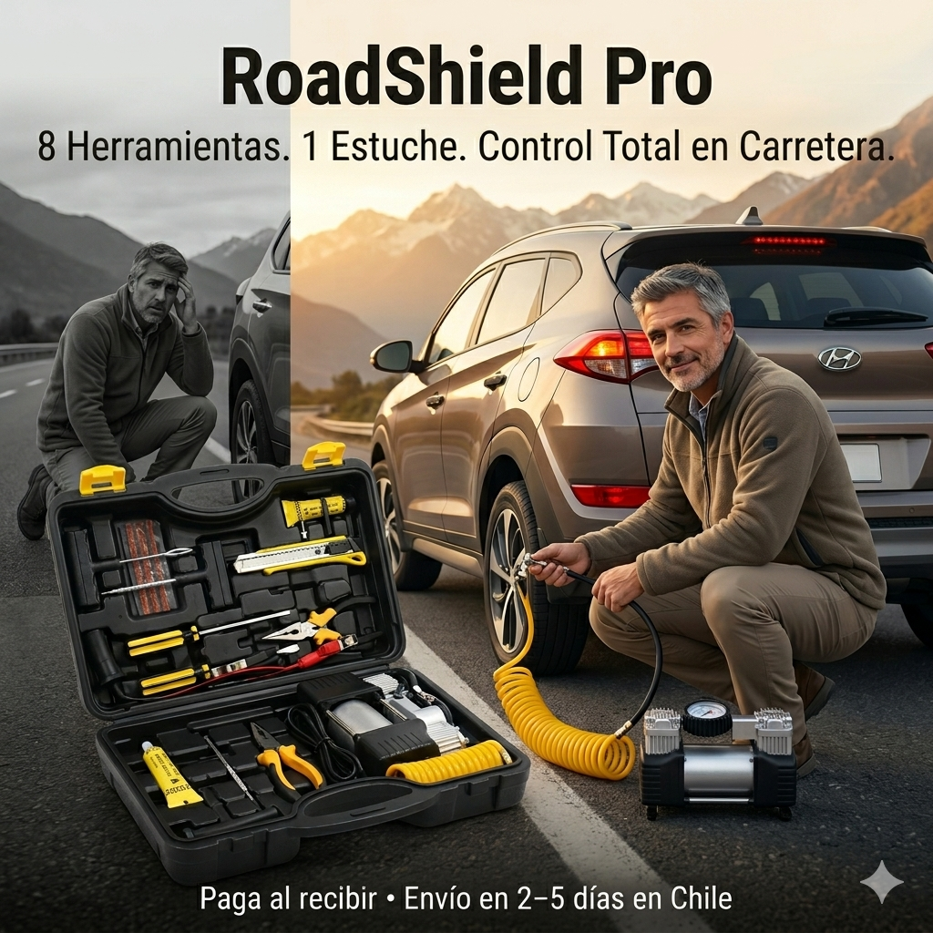 RoadShield Pro - El kit que te salva en carretera, sin esperar ayuda