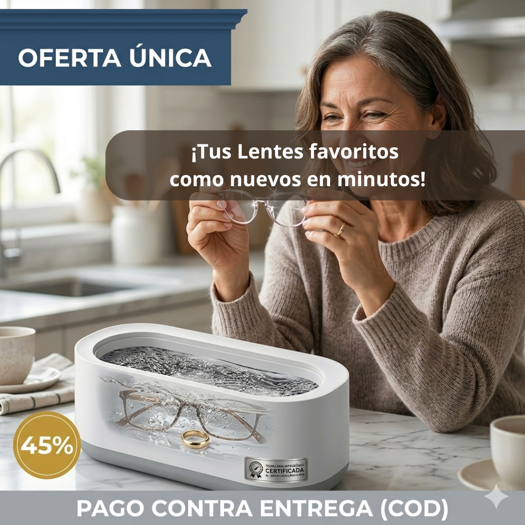 Limpiador Ultrasónico Portátil – Limpia tus lentes y joyas en segundos, sin frotar
