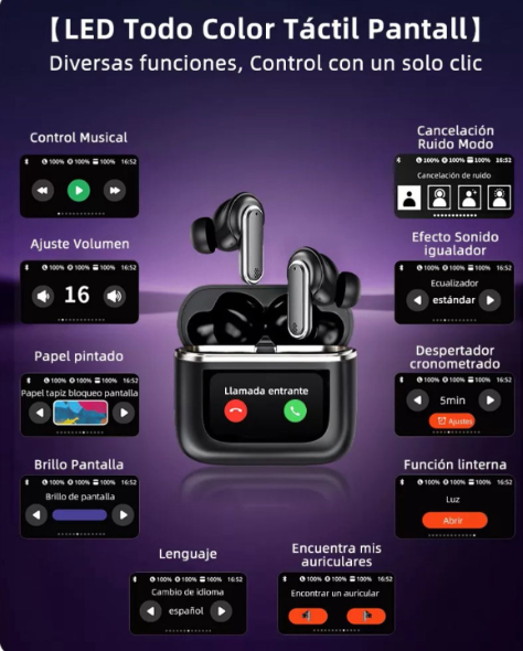 SoundTaref Pro — Audífonos con Control desde el Estuche